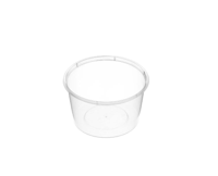 Large Round Clear Premium Plastic Takeaway Containers 500ml Microwave Grade - SLEEVE=50 / BOX=500