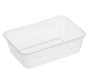 Large Rectangle Clear Premium Takeaway Containers 650ml Microwave Grade (G650) - SLEEVE=50 / BOX=500