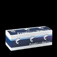 Detpak Printed Medium Cardboard Fresh From Sea Fish & Chip Boxes - 245mm(L) x 95mm(W) x 85mm(W) - Bo