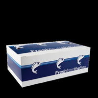 Detpak Printed Large Cardboard Fresh From Sea Fish & Chip Boxes - 250mm(L) x 150mm(W) x 90mm(W) - Bo