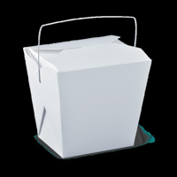 Detpak White Cardboard Noodle Box with Handle 32oz / 960ml - SLEEVE=50 / BOX=450