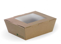 Cardboard Window Lunch Boxes Medium 152mm(L) x 120mm(W) x 64mm(H) - SLEEVE=50 / BOX=200