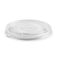 BioPak Biodegradable Lids for 12oz / 16oz / 24oz / 32oz Paper Eco Bowls - SLEEVE=50 / BOX=500