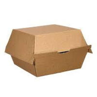 Eco Kraft Board Burger Boxes Brown Cardboard 105mm(L) x 105mm(W) x 85mm(H) - SLEEVE=50 / BOX=250