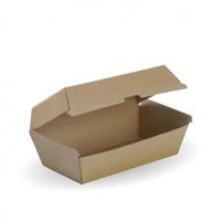 Eco Kraft Board Regular Snack Boxes Brown Cardboard 175mm(L) x 90mm(W) x 84mm(H) - SLEEVE=50 / BOX=2