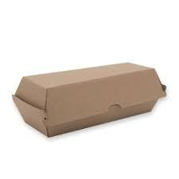 Eco Kraft Enviro Hot Dog Clam Boxes Kraft Cardboard 208mm(L) x 70mm(W) x 75mm(H) - SLEEVE=50 / BOX=2