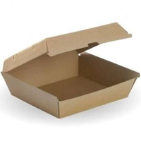 Eco Kraft Board Dinner Boxes Brown Cardboard 178mm(L) x 160mm(W) x 80mm(H) - SLEEVE = 25 / BOX = 150