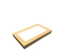 Extra Small Brown Cardboard Catering Box Lids with Window TRAY 1 259mm(L) x 156mm(W) x 30mm(H) - PAC