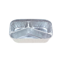 Medium 3 Cavity Meal Foil Tray 700ml 205mm(L) x 155mm(W) x 34mm(H) (7420) - Box of 500