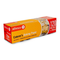Alfresco Premium Baking Paper Roll Small 30cm(W) x 120m(L) In Dispenser Box - Each