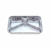 Shallow 3 Cavity Meal Foil Tray 125ml, 125ml, 300ml 229mm(L) x 178mm(W) x 23mm(H) (7123) - Box of 50
