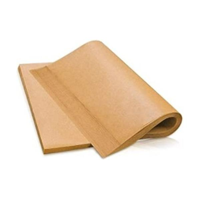 Brown / Natural Unbleached Lunchwrap Greaseproof Paper 2 Cut 330mm(W) x 440mm(L) - Packet of 800