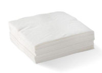 White 2 Ply Cocktail Serviettes Corner Embossed 240mm x 240mm - PACKET=250 / BOX=2,000