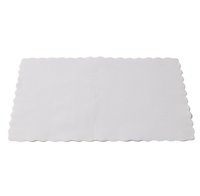 White Traymat Scalloped Edge Large 350mm x 505mm - Box of 1,000