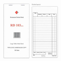 Triplicate Carbonless Copy Docket Books 3PLY 50 Sheet - EACH=1 / BOX=100