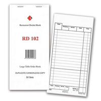 Large Duplicate Carbonless Copy Docket 2PLY Books 50 Sheet - EACH=1 / BOX=100