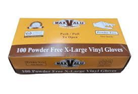 Vinyl Gloves X-Large Clear Powder Free - PACK=100 / BOX=1,000