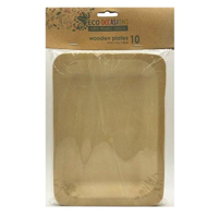Wooden Dinner Plates 195mm x 140mm x 18mm - Packet of 10