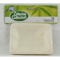 Wooden Dinner Plates 120mm x 95mm x 12mm - Packet of 10