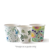 BioPak 6oz / 180ml Single Wall Art Series Coffee Cups 80mm Diameter - Box of 1,000