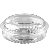 Plastic Show Bowl Clear with Dome Hinged Lids 20oz / 600ml - SLEEVE=50 / BOX=150