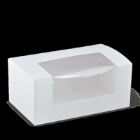 Detpak Window 7" Patisserie / Donut / 2 Cupcake Box White - 180mm(L) x 110mm(W) x 80mm(H) - Box of 4