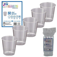 Clear Plastic 30ml Shot Glasses - Packet of 50