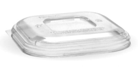 Biopak Clear PLA Lid for 280ml, 480ml & 630ml Square Sugarcane Containers - Box of 600