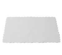 White Traymat Scalloped Edge Small 430mm x 305mm - Box of 1,000