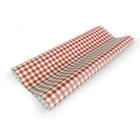 Gingham Greaseproof Paper 190mm x 310mm Red(Burgundy) / White Check - Packet of 200 Sheets