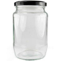 500ml Round Glass Jar with Black Lid