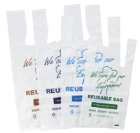 Reusable 37umLegally Compliant Medium Carry Bag Blue Printed 49cm(L) x 25cm(W) + 13cm(G) 37uM - SLEE