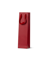 Single Deluxe Red Wine Bottle Loop Handle Paper Carry Bags 360mm(L) x 110mm(W) x 90mm(G) - Box of 10