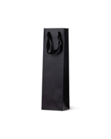 Single Deluxe Black Wine Bottle Loop Handle Paper Carry Bags 360mm(L) x 110mm(W) x 90mm(G) - Box of
