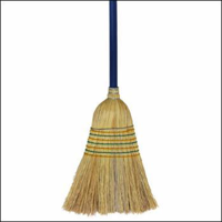 Geelong Brush Co 8 Tie Millet Broom Metal Strapped with 25mm Wooden Handle - Each