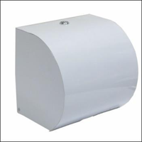 White Hand Towel Roll Dispenser Powder Coated with Clip Lock - Each