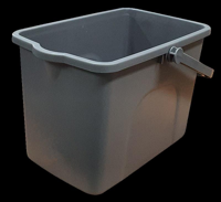 All Purpose Heavy Duty 9L Grey Rectangular Bucket with Ergonomic Handle and Pour Spout - Each
