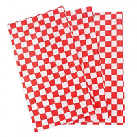 Foopak Premium Printed Gingham Grease Proof Paper Black / White Check Squares 25cm x 25cm Printed Pa
