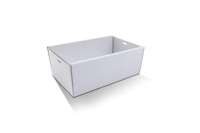 Small White Cardboard Catering Box Bases 255mm(L) x 155mm(W) x 80mm(H) - PACK=10 / BOX=50