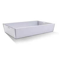 Large White Cardboard Catering Box Lids with Window 583mm(L) x 275mm(W) x 30mm(H) - PACK=10 / BOX=10