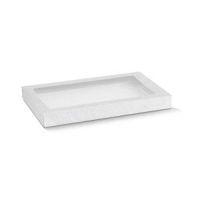Small White Cardboard Catering Box Lids with Window 280mm(L) x 180mm(W) x 30mm(H) - PACK=10 / BOX=10