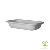 Detpak Eco Products White Sugarcane Rectangle Containers 16oz / 470ml 178mmL x 120mmW x 38mmH - Slee