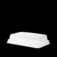 Detpak Eco Products 100% RPET Dome Lids for 12oz/16 Sugarcane Rectangle Containers 184mmL x 127mmW x