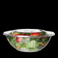 Detpak Eco Products PLA Salad Bowl and Lid Set 64oz / 1890ml 234mm Diameter x 81mmH -  Sleeve = 50 S