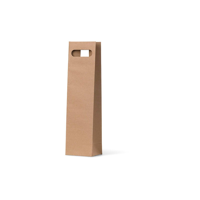 Kraft Single Die Cut Wine Bottle Loop Handle Paper Carry Bags 420mm(L) x 110mm(W) x 90mm(G) - Box =