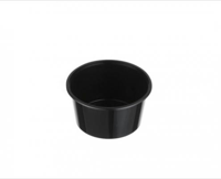 Large Round BLACK Premium Plastic Takeaway Containers 440ml Microwave Grade - SLEEVE=50 / BOX=500