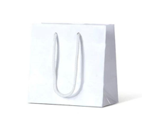 Laminated Gloss Ruby White Paper Bags Rope Handle 330mm(L) x 250mm(W) x 125mm(H) - Box of 100