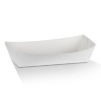 White Hot Dog Food Tray 190mm(L) x 70mm(W) x 50mm(H) -  Box of 250