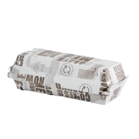 Original Enviro Series Printed Cardboard Hot Dog Boxes Brown Cardboard 208mm(L) x 70mm(W) x 75mm(H)