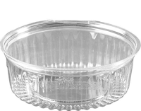 Plastic Show Bowl Clear with Flat Hinged Lids 24oz / 720ml - SLEEVE=50 / BOX=150